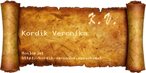 Kordik Veronika névjegykártya